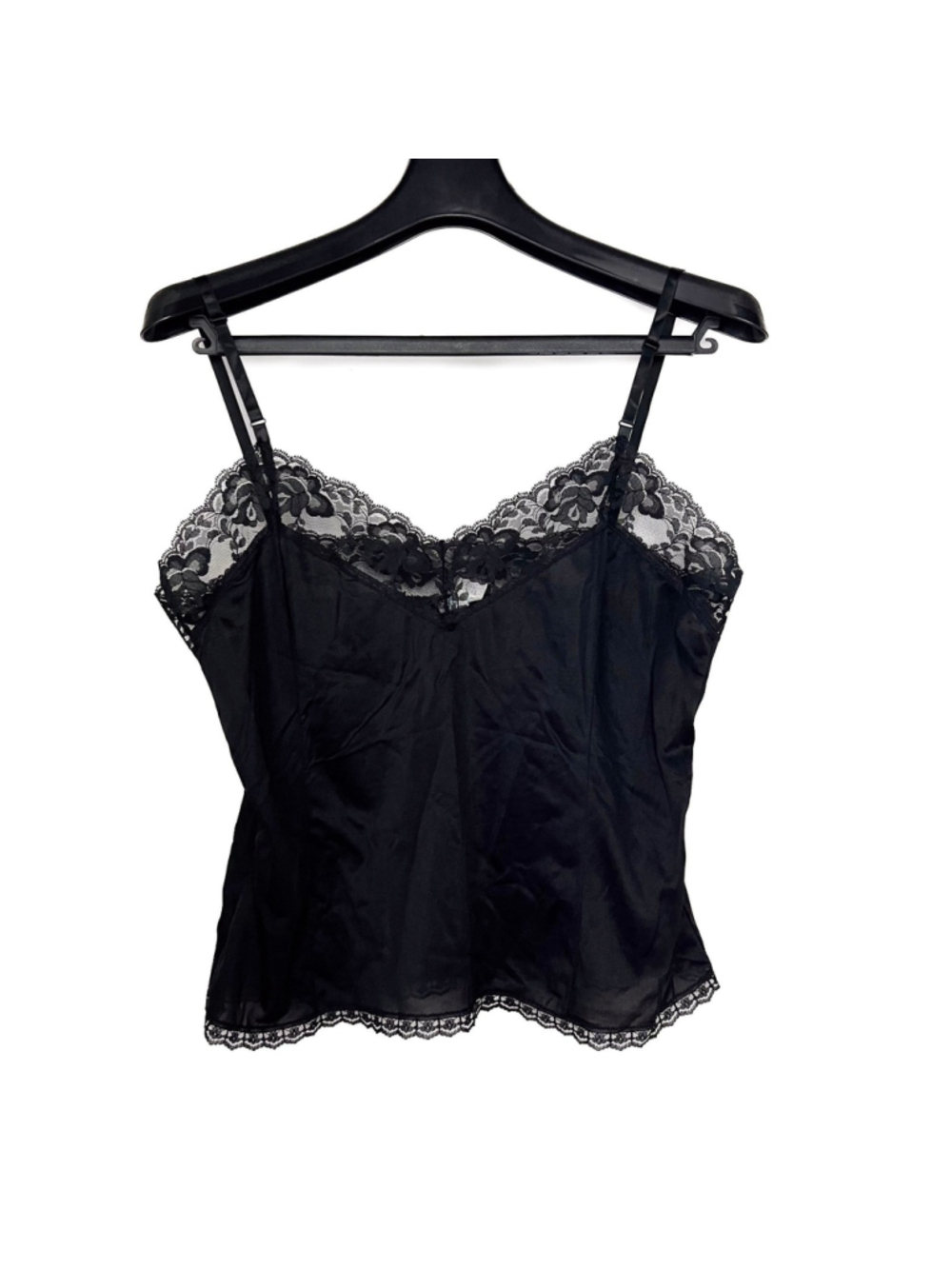 Vintage Camisole By Mel-Lin, XL 100% Nylon and Lace Made In USA Whimsigoth Sissy